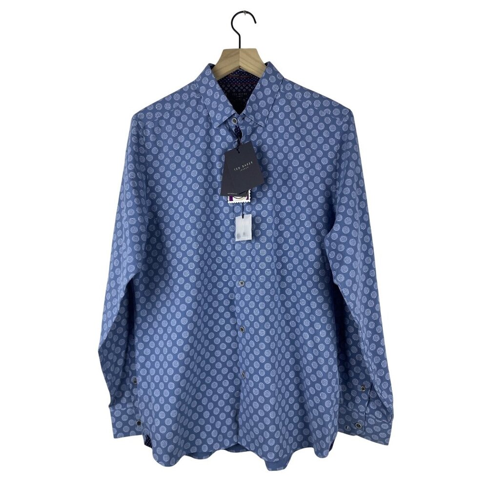 Ted Baker Geometric Medallion Print Noder Tillnow Button Up Shirt Men's 4 NWT - Picture 1 of 10